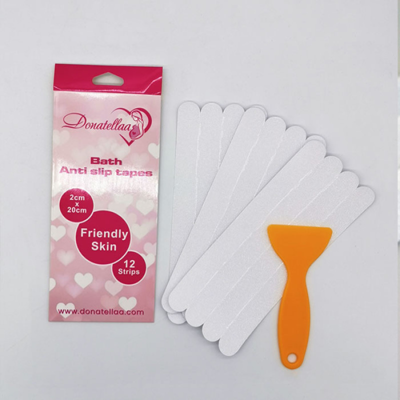 AntiSlip 2x20cm Bath Safety Adhesive 12 Treads Non-Slip Traction to Tubs Showers Pools Boats Stairs Steps Domestic Kitchen and More